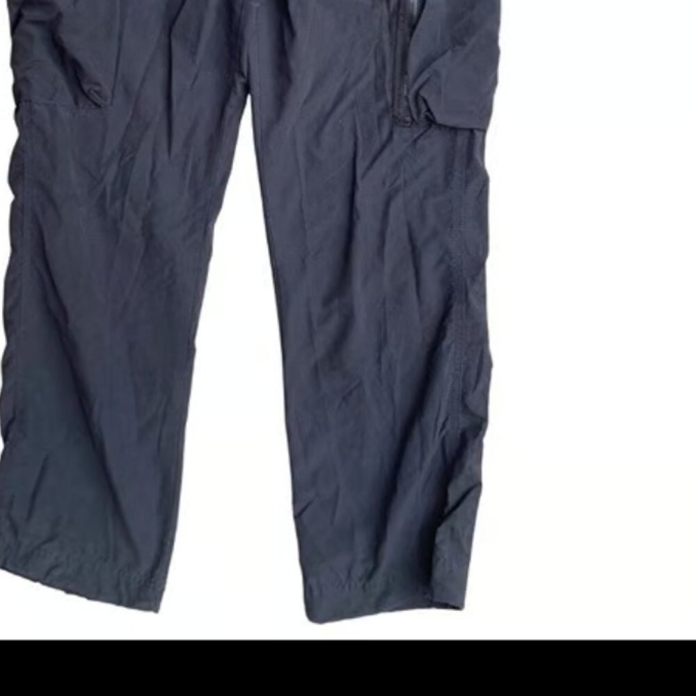 Aeropostale Paratrooper Utility Cargo Pant Large Black Ankle Tie Zip Pocket